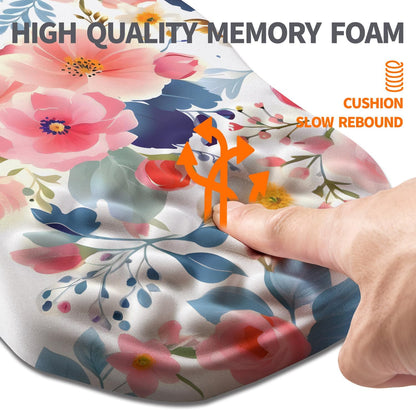 Ergonomic Slope Mouse Pad Wrist Support, Wrist Rest Mousepad for Carpal Tunnel Pain Relief with Massage Bulge and Slow Rebound Memory Foam (12x8 inch, Black)