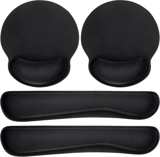 Yunsailing 8 Pcs Ergonomic Mouse Pad and Keyboard with Wrist Support Set Soft Smooth Gel Rest Comfortable Memory Foam for Easy Typing Gaming Computer Laptop Office Home