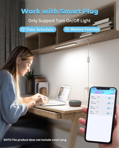 ASOKO LED Under Cabinet Lighting USB Plug-in, Dimmable, 3 Color Temperature, 14.5 in, Under Counter Lights for Kitchen,Shelf,Cupboard, Under Desk Monitor Light Bar (Sliver, 14.5 inch-2 Pack)