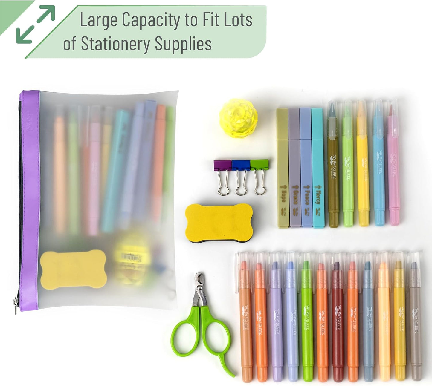 Mr. Pen- Clear Pencil Pouch, 8.50"x4.25", 3 Pack, Durable TPU Material, Medium Water-Resistant Pencil Bags with Smooth Zipper, Multipurpose Clear Pouch for Stationery, School, Office, Travel Supplies