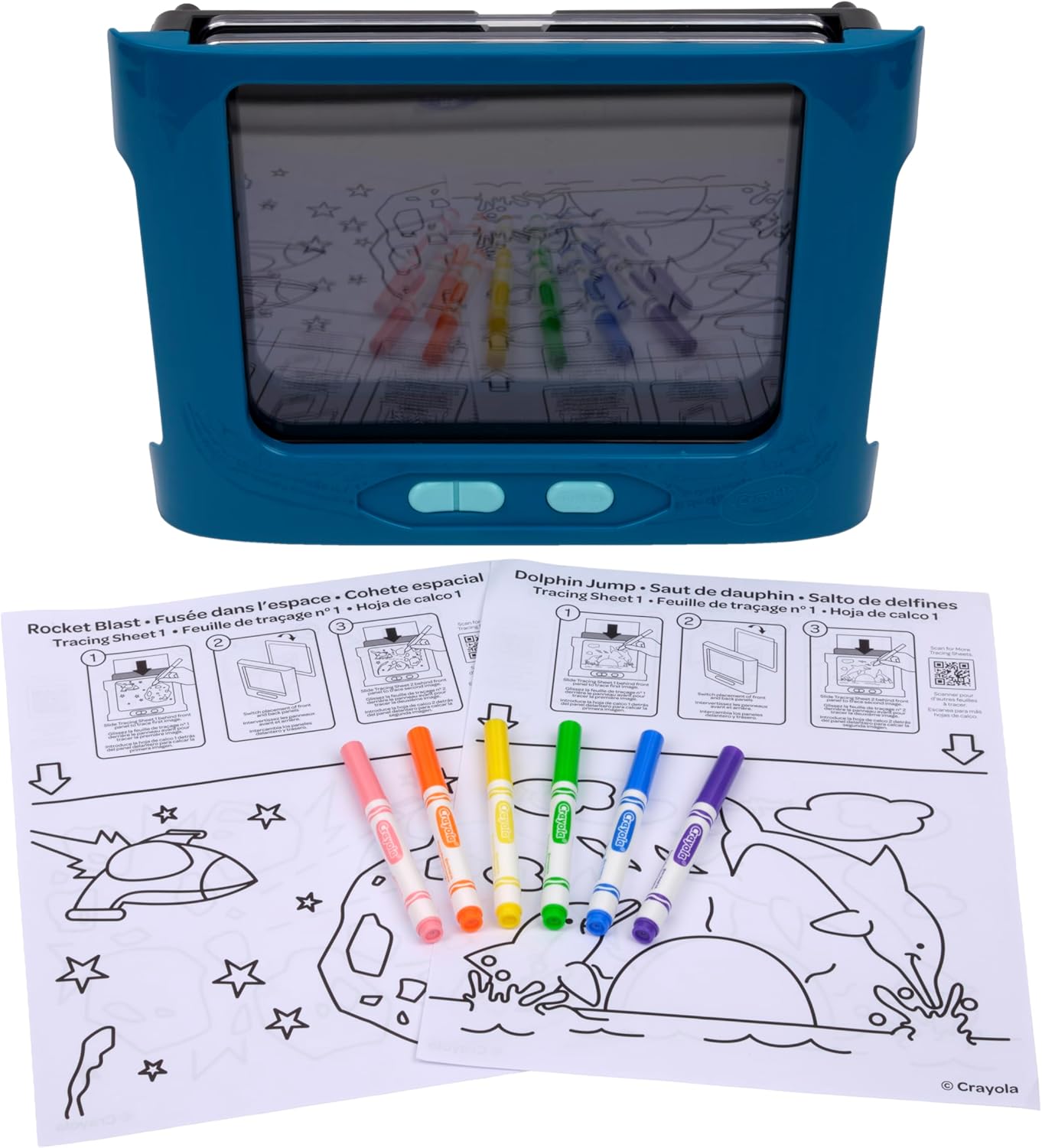 Crayola Ultimate Light Board - White, Kids Drawing Tablet, Gifts for Kids, LED Drawing Board, Sketching Art Projector, Toys for Boys & Girls, 6+