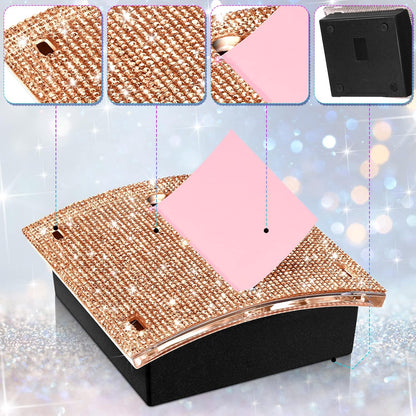 Eersida Rhinestone Self Stick Note Pad Holders 4 x 4 Inches Pink Cute Note Holder Sticky Dispenser Bling Memo Stick Dispenser for Office Employee Coworkers Gifts Home Desk Supplies