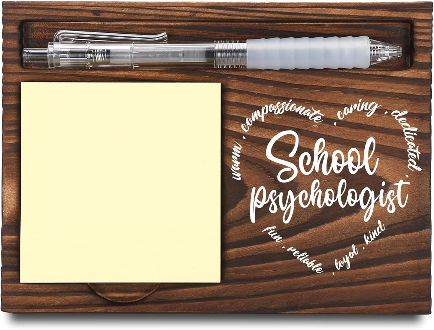 Inspirational Motivational Gifts, Encourage Gifts, Recovery Gifts, Little Reminders Sticky Note Holder, Post-it Note Dispenser for Desk, Wooden Post-it Note & Pen Holder 6.5" x 4.7" - FTA121