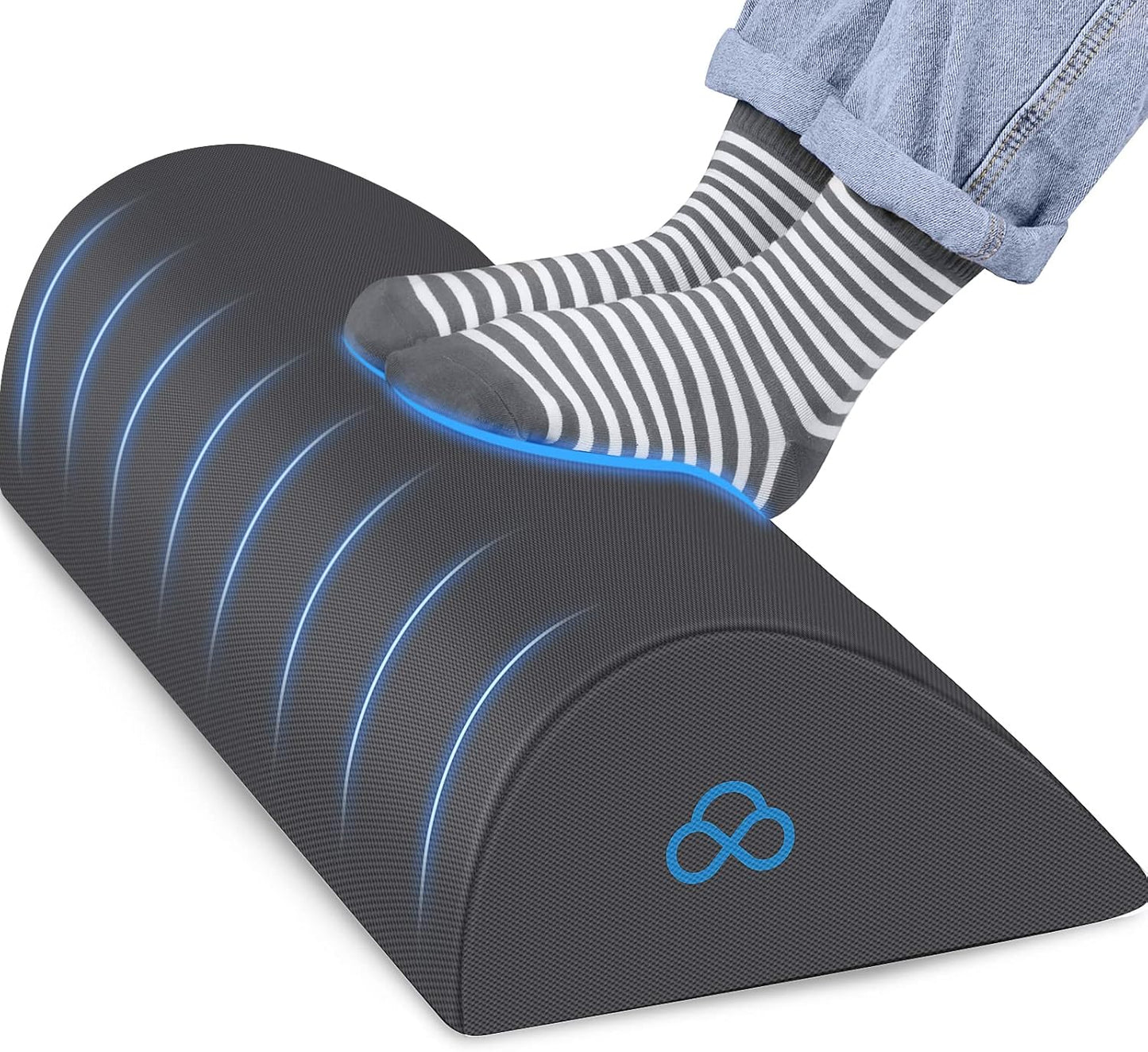 StepLively Foot Rest Ergonomic Pillow for Under Desk at Work, Anti-Fatigue Footrest Support Pillow for Fatigue & Pain Relief, Comfortable for Office Chair, Car Seat & Gaming Chair - Black