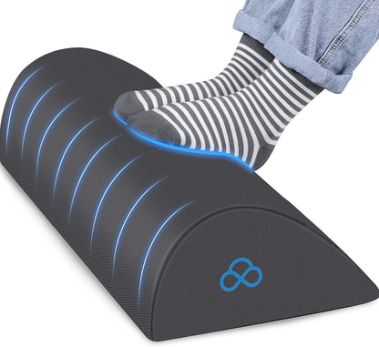 StepLively Foot Rest Ergonomic Pillow for Under Desk at Work, Anti-Fatigue Footrest Support Pillow for Fatigue & Pain Relief, Comfortable for Office Chair, Car Seat & Gaming Chair - Black