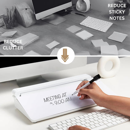 Desktop Dry Erase Board with Charger and LED Lamp (White)