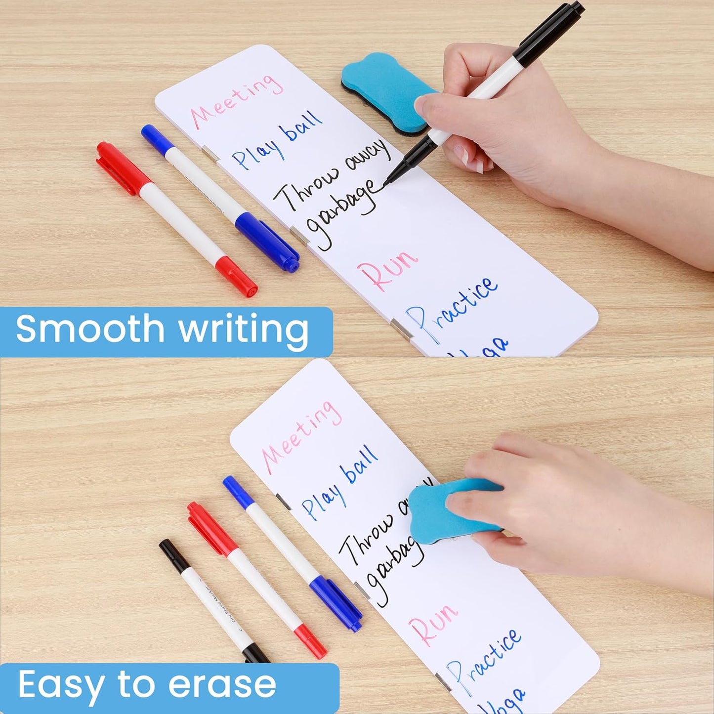 Magnetic Monitor Memo Board Set - Dry Erase Note Board for Computer Screens, Space Saving Includes 3 Markers & Eraser, Reusable to-Do List Organizer for Home Office & Kitchen (Whiteboard)