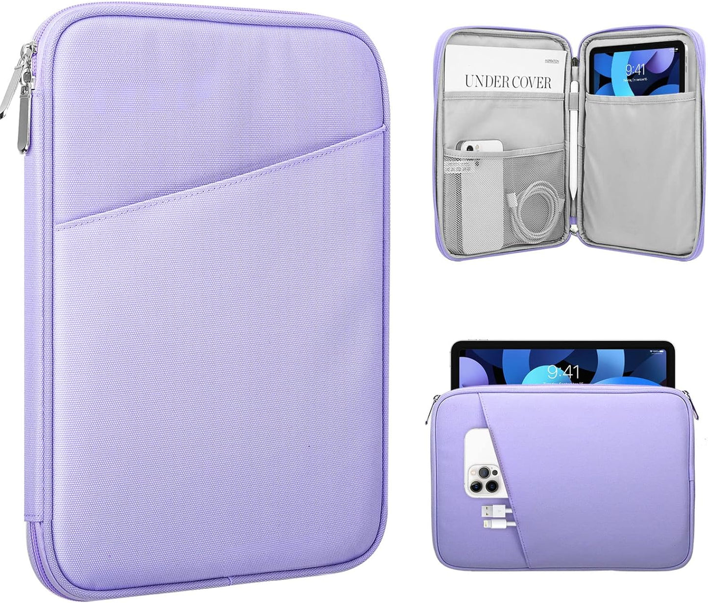 TiMOVO 9-11" Tablet Sleeve Bag for iPad 11-inch A16 2025, iPad 10.9"/10.2"| Air 11 Inch/5th/4th Gen. 10.9", Galaxy Tab A9+/A11Plus 11", Protective Bag with Pocket, Black