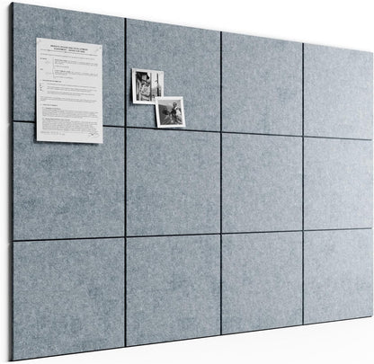 Bumusty Large Cork Board Alternative-48 x 36" Felt Bulletin Board Tiles, with 30 Pushpins, 70 Adhesive Tabs, Bold-Stripe 12-Pack, Cork Boards for Office Push Pin Board Felt Board-Carbon Blue