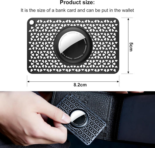 for Airtag Wallet Holder 2 Pack [1st & 2nd Generation] Ultra Thin (0.1") Card Case for Purse, Handbag, Backpack Wallet, Clutch, for Airtag Holder for Women & Men - Black
