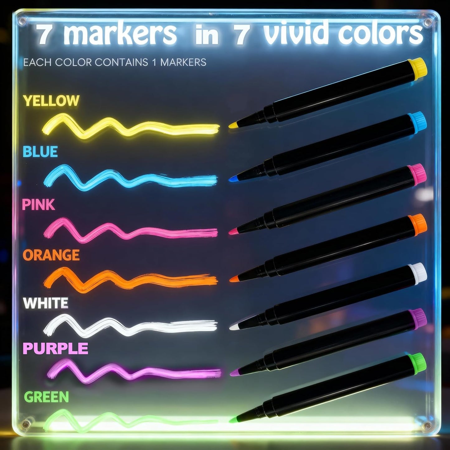 Led Drawing Board with 13 Light Effects, 17" Rechargeable Glow Doodle LED Note Board with Colors, Neon Light Up Drawing Tablet Gifts for Kids for Education Birthday Christmas Gift Ideas