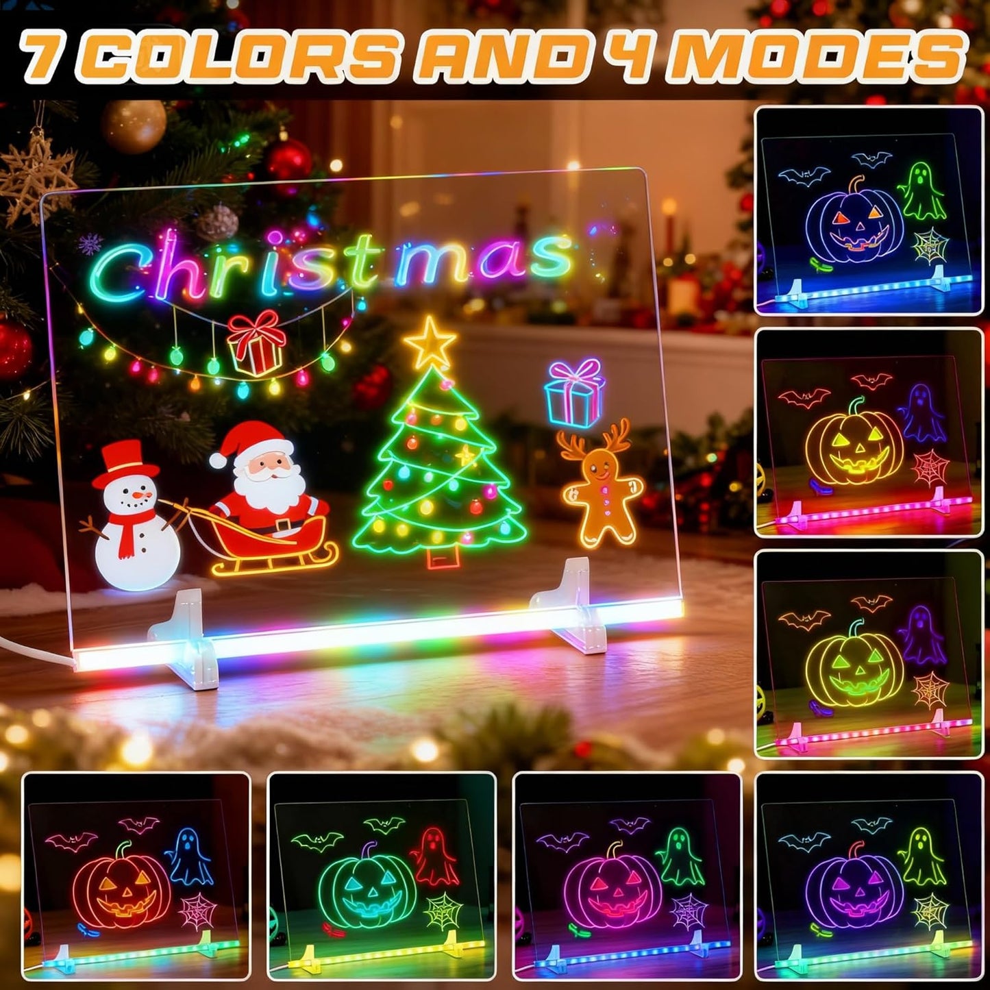 LED Drawing Board for Kids- Erasable Acrylic Electronic White Boards,15.8''X11.9 Drawing Tablet,6 Modes & 8 Colors Light Up Drawing Board,Kids Toy with 13 E Birthday Holiday Day Gifts for Girls & Boys