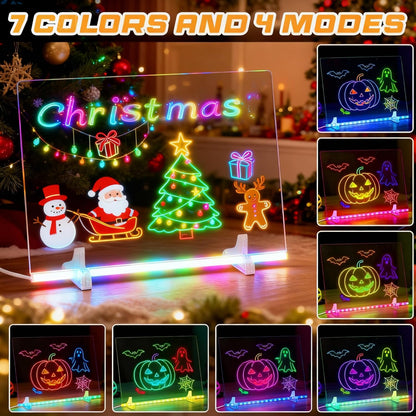LED Drawing Board for Kids- Erasable Acrylic Electronic White Boards,15.8''X11.9 Drawing Tablet,6 Modes & 8 Colors Light Up Drawing Board,Kids Toy with 13 E Birthday Holiday Day Gifts for Girls & Boys