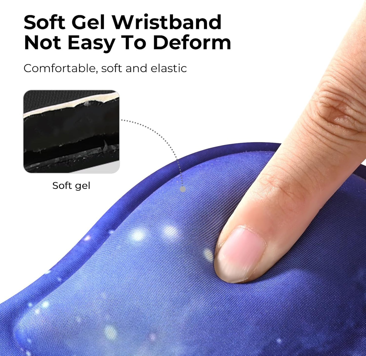 EooCoo Ergonomic Mouse Pad with Gel Wrist Rest Support, Middle Concave Design for Natural Wrist Alignment, Non-Slip Base Mousepad for Laptop, Computer, Office Desk Accessories, Carpal Tunnel Syndrome