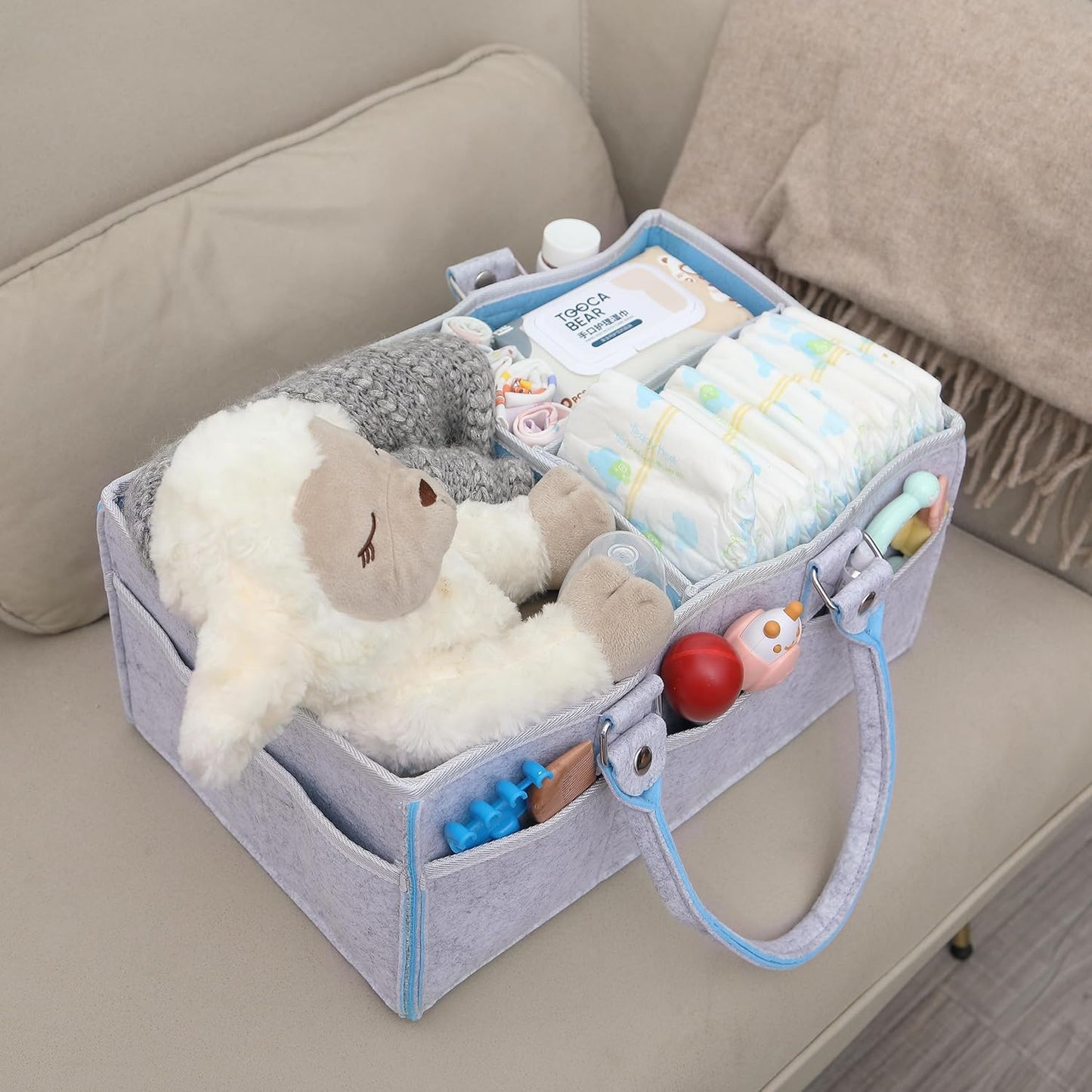 Mr. Pen- Baby Diaper Caddy Organizer, Gray, Medium, Nursery Storage Bin and Car Organizer for Diapers and Baby Wipes