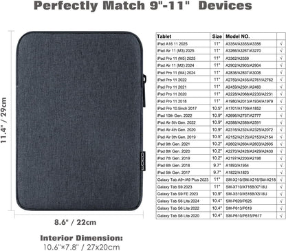MoKo 7-8 Inch Tablet Sleeve Bag, Polyester Pouch Cover Case Fits iPad mini (A17 Pro) 8.3" 2024, iPad mini 6/5/4/3/2/1, Samsung Galaxy Tab S2 8.0, Tab A 8.0, ZenPad Z8s 7.9,Black