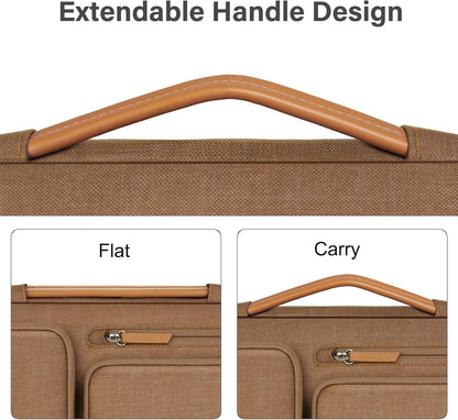MOSISO 360 Protective Laptop Shoulder Bag,15-15.6 inch Computer Bags Compatible with MacBook Pro 16 inch, HP, Dell, Lenovo, Asus Notebook,Side Open Messenger Bag with 4 Zipper Pockets, Gray