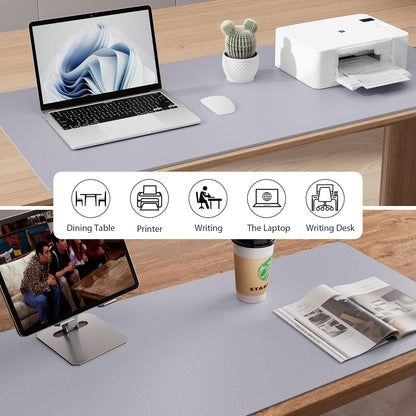Aothia Leather Desk Pad Protector, Mouse Pad, Office Desk Mat, Non-Slip PU Leather Desk Blotter, Laptop Desk Pad, Waterproof Desk Writing Pad for Office and Home(Dark Blue,31.5" x 15.7") - Colors B