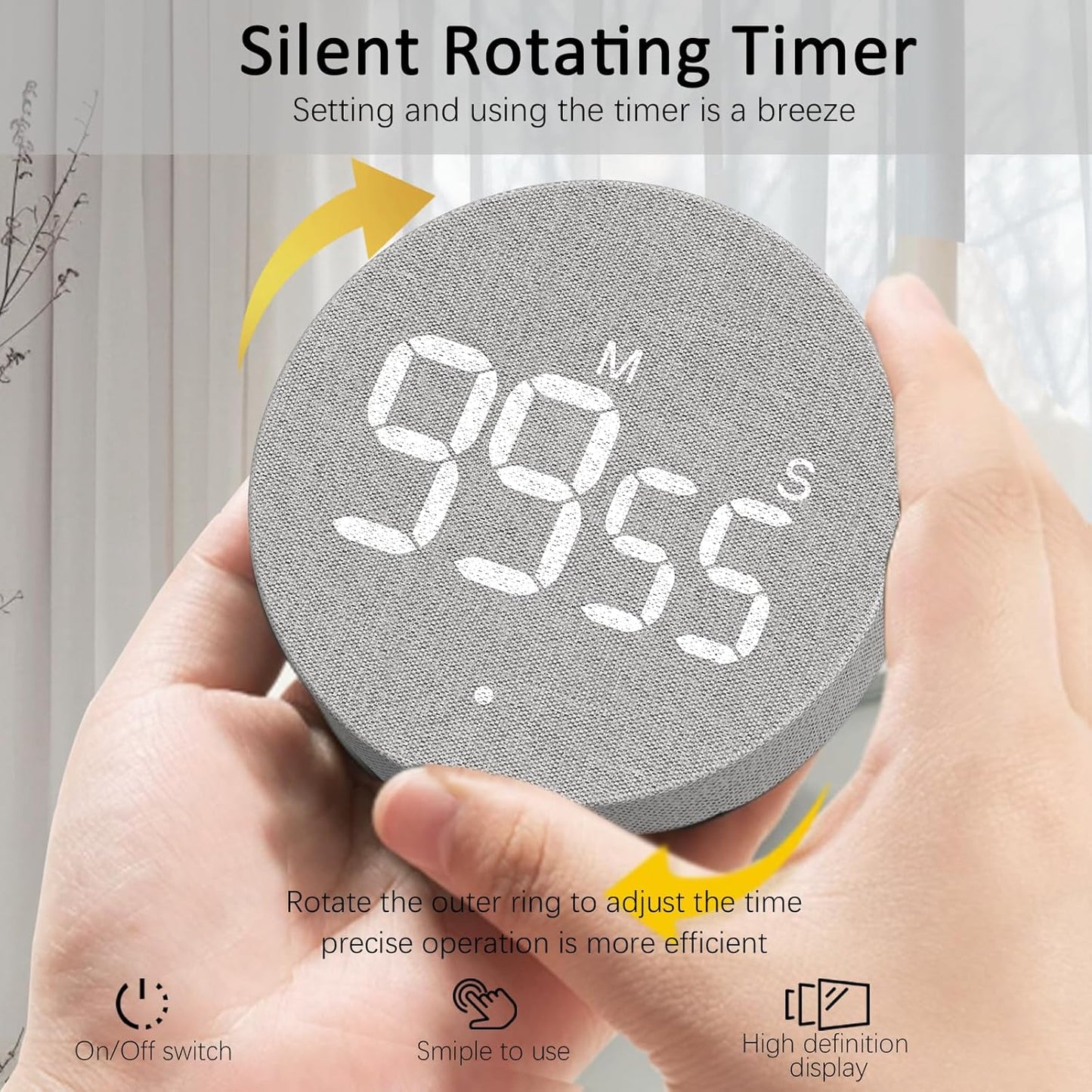 AVINIA Digital Kitchen Timers, Visual timers Large LED Display Magnetic Countdown Countup Timer for Classroom Cooking Fitness Baking Studying Teaching, Easy for Kids and Seniors White
