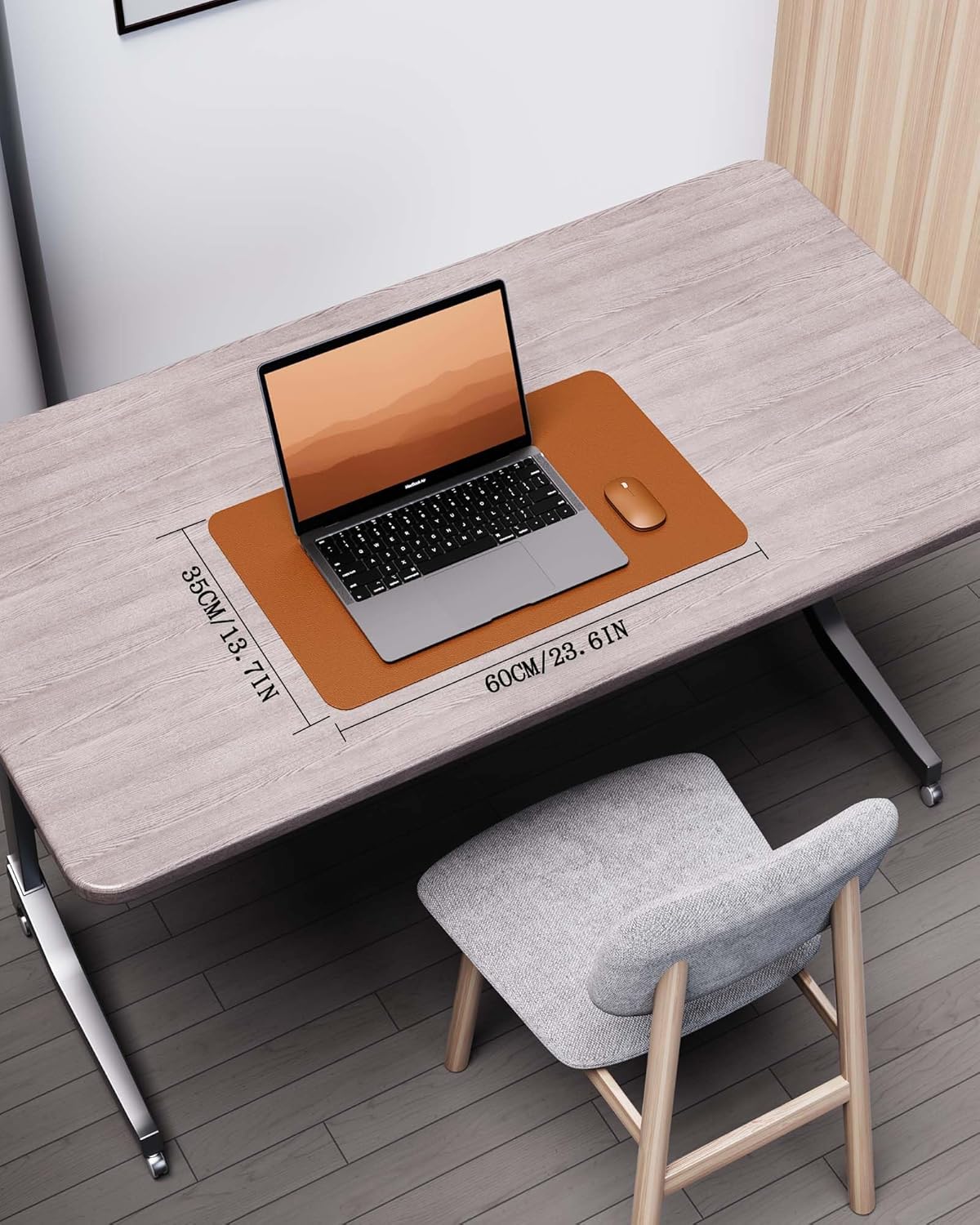 YSAGi Double-Sided Desk Pad, 31.5"x15.7"Leather Desk Mat, Eco Cork Desk Pad Protector,Large Mouse Pad,Waterproof Desk Blotter for Office/Home(Coffee)