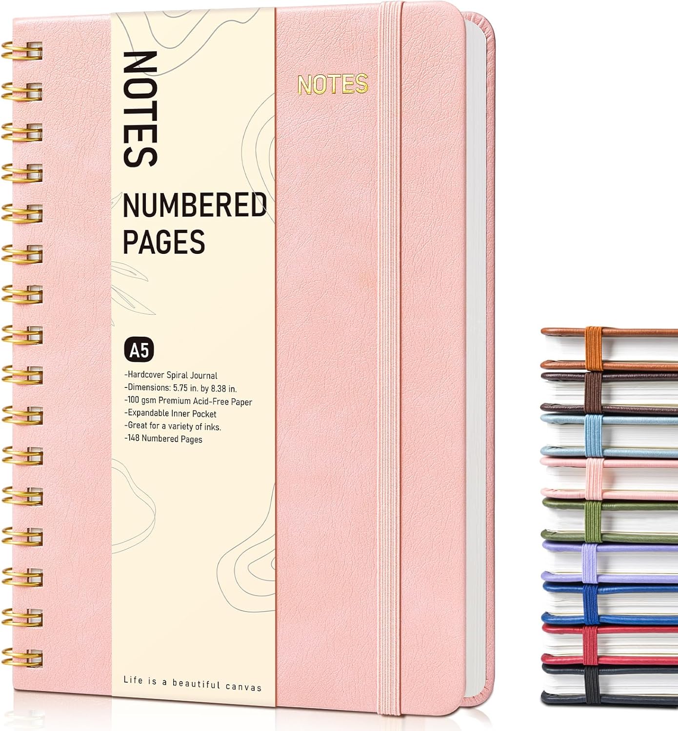 Graph Spiral Journal Notebook, A5 Hardcover Spiral Journals for Women Men, 100 GSM Graph Paper Notebooks, 150 Pages Spiral Bound Grid Notebook for Writing Note Taking Work 5.75" x 8.38" Olive Green