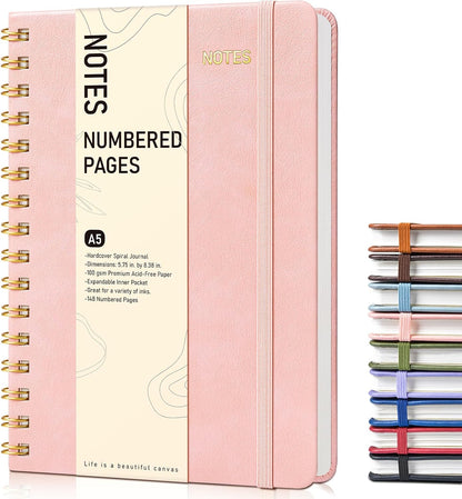 Graph Spiral Journal Notebook, A5 Hardcover Spiral Journals for Women Men, 100 GSM Graph Paper Notebooks, 150 Pages Spiral Bound Grid Notebook for Writing Note Taking Work 5.75" x 8.38" Olive Green