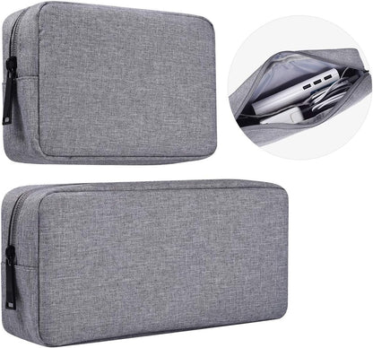 imComor Universal Electronics Accessories Case, 2-Pack Portable Soft Carrying Case Bag Wire Cable Organizer for Hard Drive, Power Adapter, Laptop Mouse, Cosmetics Kit, Small+Big-Black