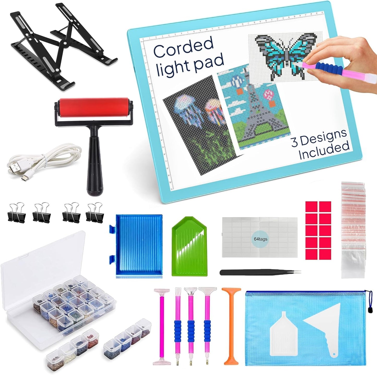 iVyne Rechargeable A4 Light Pad for Tracing & Weeding - LED Light Board for Weeding Vinyl - for Cricut Vinyl Weeding Tools - Ultra-Thin & Portable - Perfect for Artists & Crafters - Pink