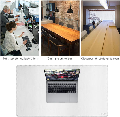 Cacoy 36" x 20" Leather Desk Mat for Home Office, Extra Large PU Leather Desk Pad Blotters, Waterproof Computer Keyboard Mat, Extended Gaming Mouse Pad, Desk Protector for Desktop and PC Laptop, Black