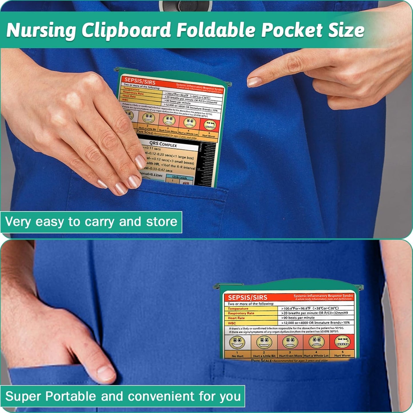Clipboard Foldable Without Edition Cheat Sheets Aluminum 3 Layers Foldable Clipboards Pocket Size Profile Clip Clipboards Notepad for Students, Nurses,Contractor Trucker Driver