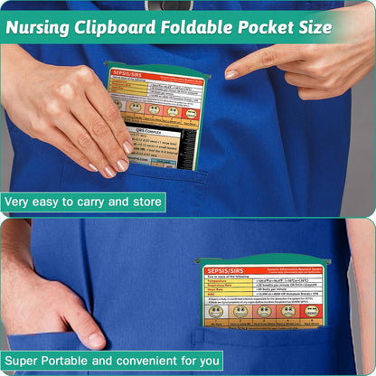 Clipboard Foldable Without Edition Cheat Sheets Aluminum 3 Layers Foldable Clipboards Pocket Size Profile Clip Clipboards Notepad for Students, Nurses,Contractor Trucker Driver