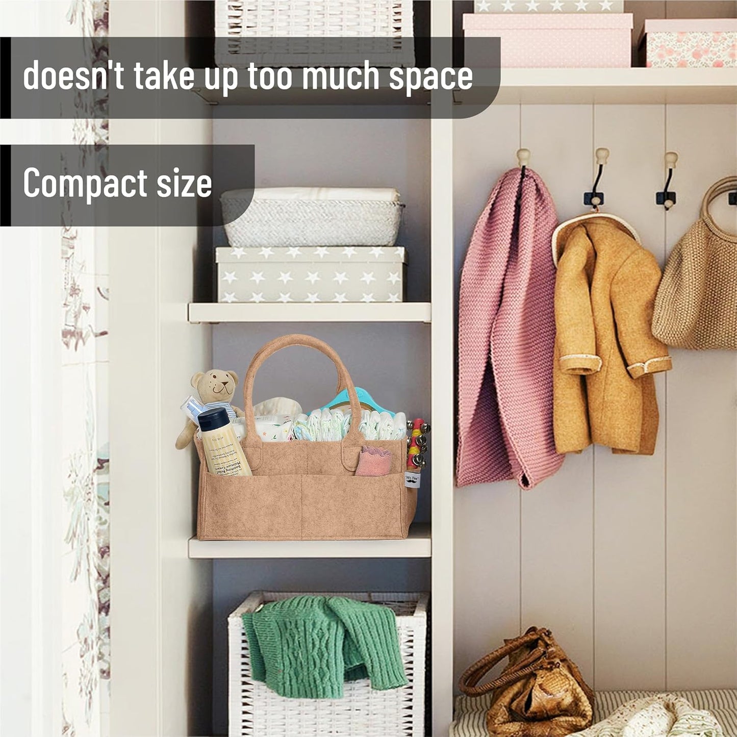 Mr. Pen- Baby Diaper Caddy Organizer, Gray, Medium, Nursery Storage Bin and Car Organizer for Diapers and Baby Wipes