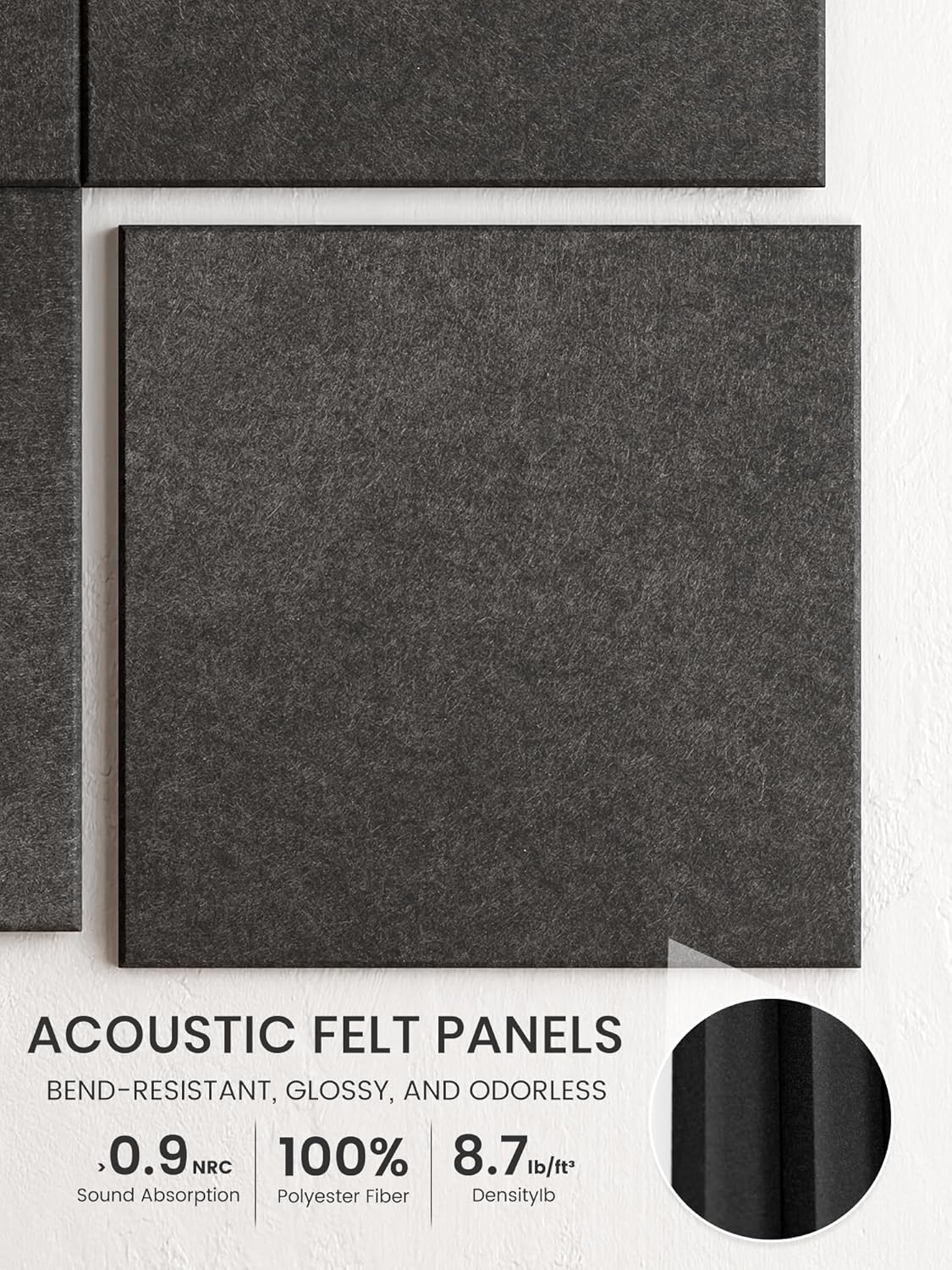 Bumusty Large Cork Board Alternative-48 x 36" Felt Bulletin Board Tiles, with 30 Pushpins, 70 Adhesive Tabs, Bold-Stripe 12-Pack, Cork Boards for Office Push Pin Board Felt Board-Carbon Blue