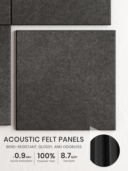 Bumusty Large Cork Board Alternative-48 x 36" Felt Bulletin Board Tiles, with 30 Pushpins, 70 Adhesive Tabs, Bold-Stripe 12-Pack, Cork Boards for Office Push Pin Board Felt Board-Carbon Blue