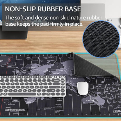 KTRIO Large Gaming Mouse Pad Desk Mat, Superior Micro-Weave Cloth for Precise Mouse Control, Non-Slip Rubber Base, Stitched Edges, Water-Resistant, for Gamer, Office & Home, 31.5" x 11.8" inches