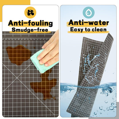 Premium Self Healing Cutting Mat 18'' x 12'', A3 Non-slip Sewing Mat for Quilting, 5-Ply Rotary Cutting Board Double-Sided for Crafts Cutting Fabric Scrapbooking Modeling Projects, Anthracite Gray