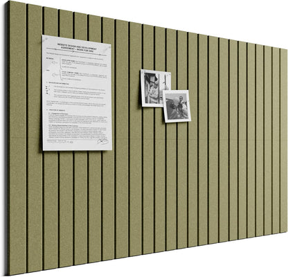 Bumusty Large Cork Board Alternative-48 x 36" Felt Bulletin Board Tiles, with 30 Pushpins, 70 Adhesive Tabs, Fine-Stripe 12-Pack, Cork Boards for Office Push Pin Board Felt Board-Oatmeal
