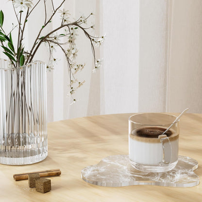 Acrylic Coaster Decorative Plates, Irregular Bar Drink Coaster, Clear Cloud Shape Coffee Cup Coaster, Perfect for Tabletop Protection and Accessories Display.(Gold)