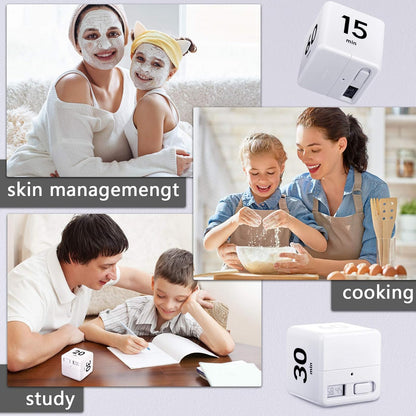 Weewooday 2 Pieces Cube Productivity Timer Flip Gravity Sensor Flip Countdown Countup Workout Timer Management 1 3 5 10 Minutes and 15 20 30 60 Minutes for Work Learning Kitchen Cooking(Green, Blue)