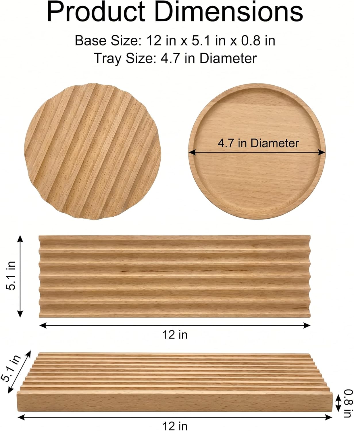Horizontal Pen Holder for Desk, Walnut Pen Holder with 5 Compartments,Pen Tray Office Accessory, Teacher Gifts, Suitable for School, Home,Pen Tray for Desk (Walnut)