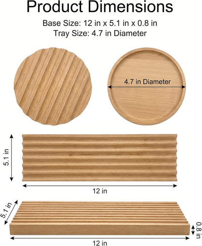 Horizontal Pen Holder for Desk, Walnut Pen Holder with 5 Compartments,Pen Tray Office Accessory, Teacher Gifts, Suitable for School, Home,Pen Tray for Desk (Walnut)