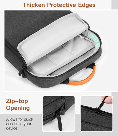 MoKo 13 Inch Tablet Sleeve Bag, Fits with 13 Inch New iPad Pro M5 & Air M4/M3, iPad Pro 12.9 M2&M1,Surface Laptop Go 12.4,Galaxy Tab S8+/S9+ 12.4,Handle Carrying Case with Shoulder Strap,Black &Gray