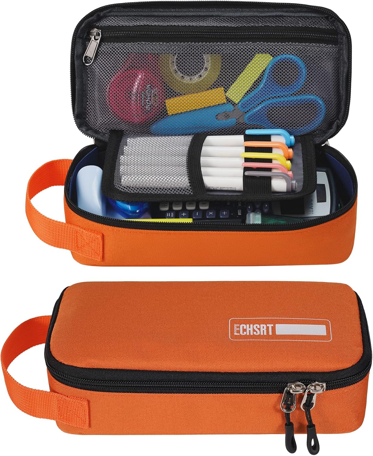 ECHSRT Large Pencil Case, Aesthetic Pen Pouch with Big Capacity, Minimalist Portable Stationery Bag with Handle for Office Organizer Aesthetic Pencil Cases