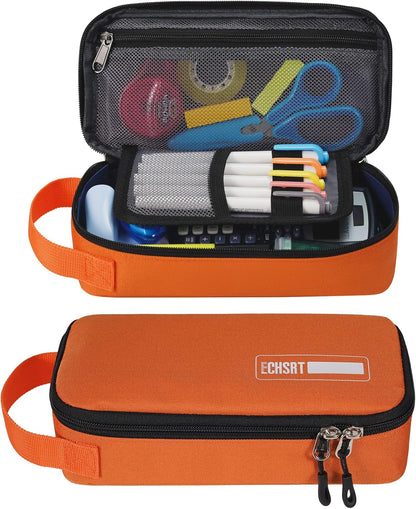 ECHSRT Large Pencil Case, Aesthetic Pen Pouch with Big Capacity, Minimalist Portable Stationery Bag with Handle for Office Organizer Aesthetic Pencil Cases