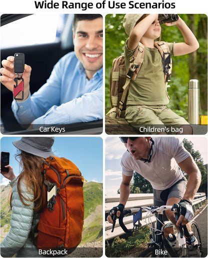 Keychain, Works with Apple Find My, Heavy Duty Keychain Bottle Opener, Carabiner Car Key Chains for Men & Women, Car Key Fob Holder, Anti-Lost Keys Tracker, Smart Keys Finder, Rechargeable, Black