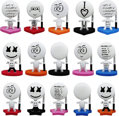 Dry Erase Board - TITTO in Love, Draw Your Ideas - Ceramic Doll - Black Office Design Desk - Coworkers Office Home Gift (Black)
