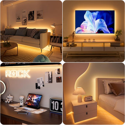 PAUTIX COB LED Strip Lights 5V USB Powered Dotless Super Bright Dimmable LED Lights 3000K Warm White 6.56ft TV Backlights,Flexible 3M Adhesive Under Cabinet Light for Bedroom,Kitchen,Shelf Lighting