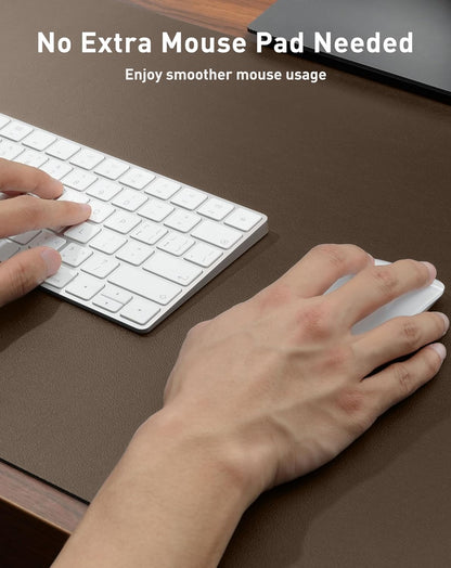 Aothia Non-Slip PU Leather Waterproof Laptop Desk Pad Protector, Blotter Mat, Writing and Mouse Pad for Office & Home, Beige, 23.6" x 13.7" - Colors A