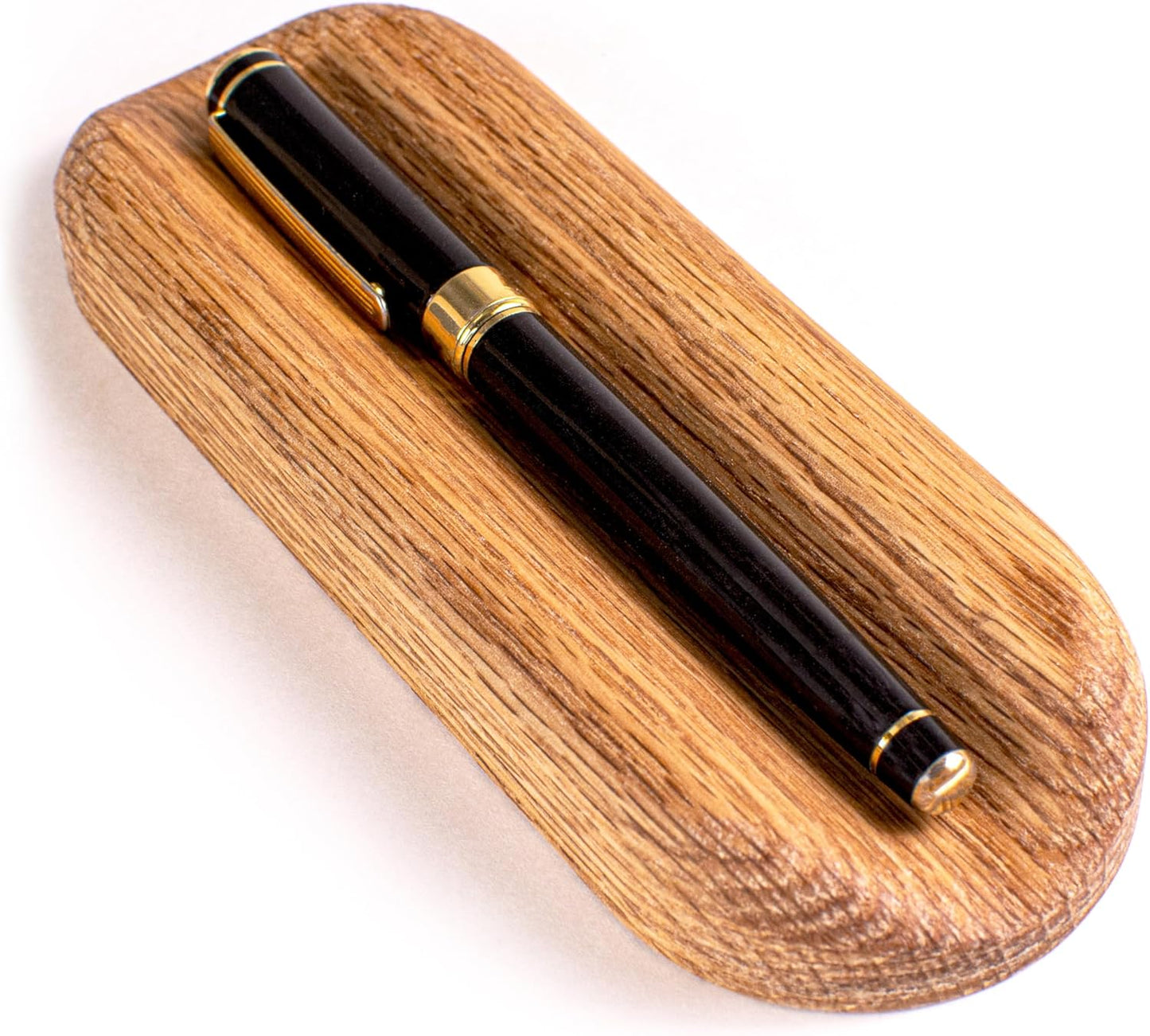 Solid Oak Single Pen Tray, Minimalist Desk Organizer, Natural Wood, Handcrafted, Precision Angled Channel