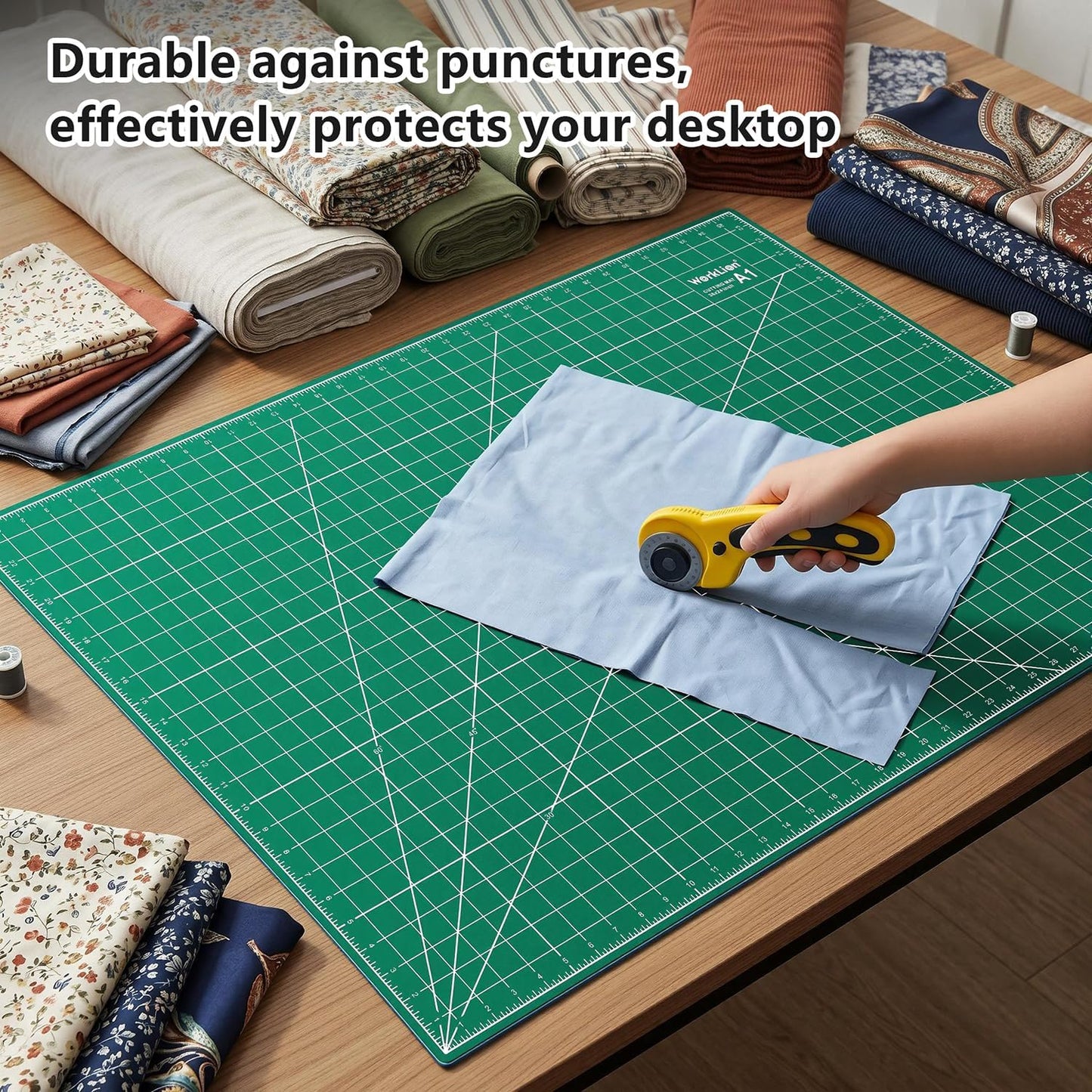 Worklion Self Healing Cutting Mat for Craft-Thickened 18inch x 12inch fabric sewing mat for quilting,rotary cutting, nonslip